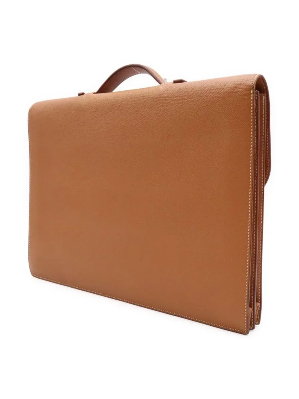 Hermes Sac a Depeches 38 Business Briefcase Document Purse Veau Epsom Brown Gold